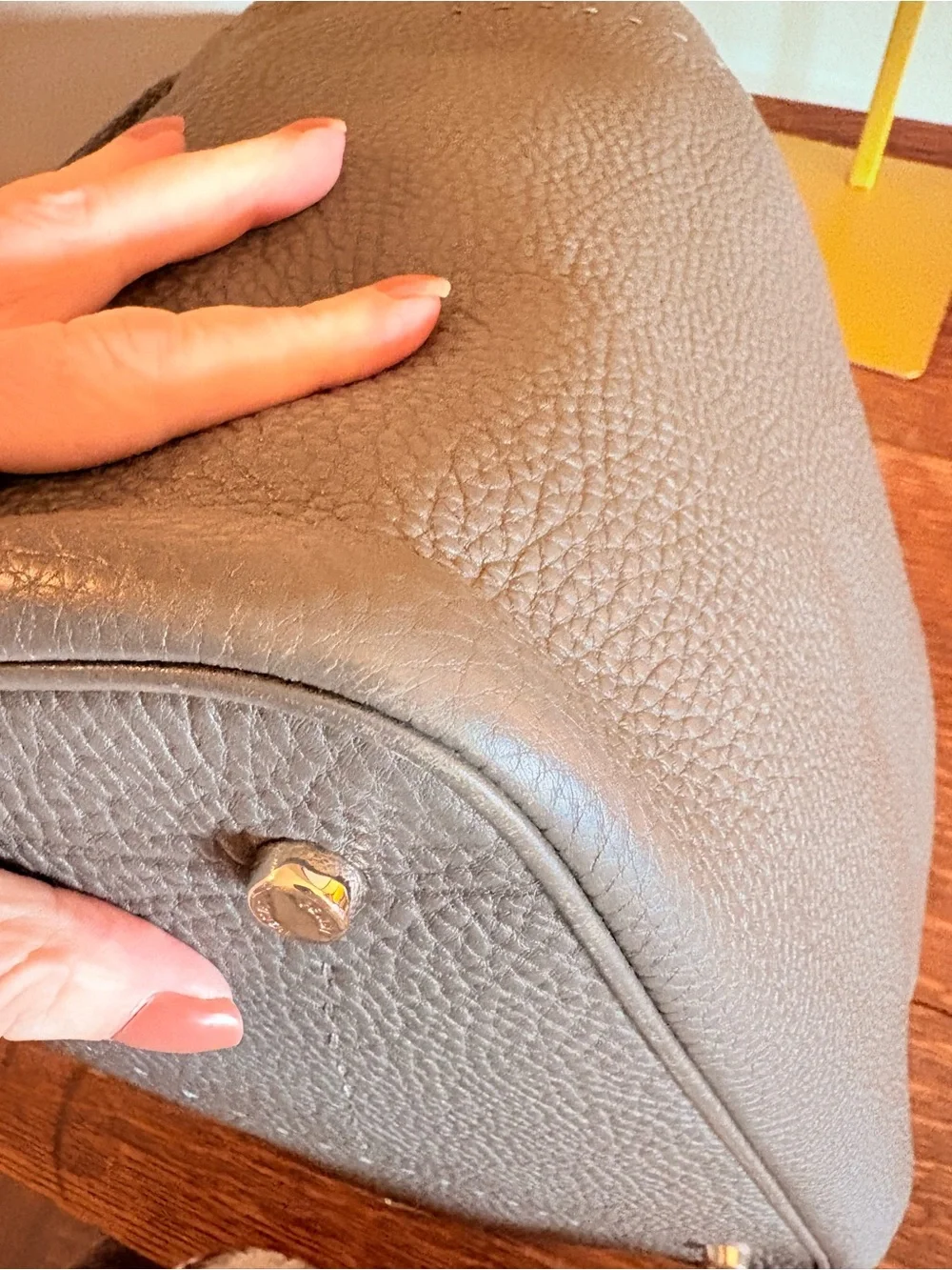 Fendi Selleria Large Anna 2-Way Tote Bag - Grey Pebbled Leather w/ CoA